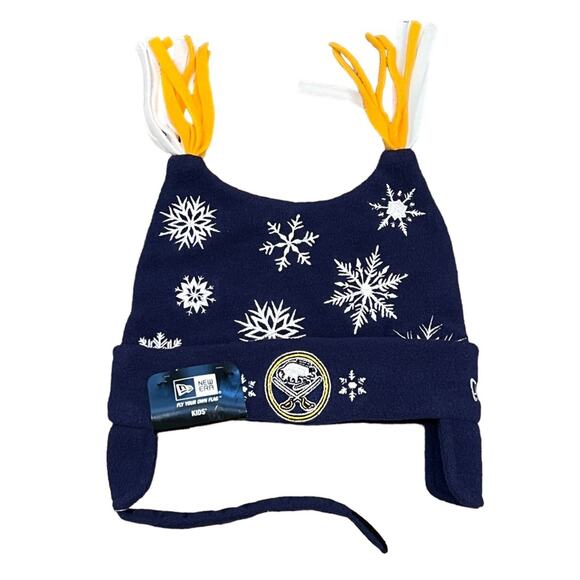 New Era Buffalo Sabres NHL Snowflake Fleece Double Pom Infant Winter Hat NWT - Picture 1 of 4
